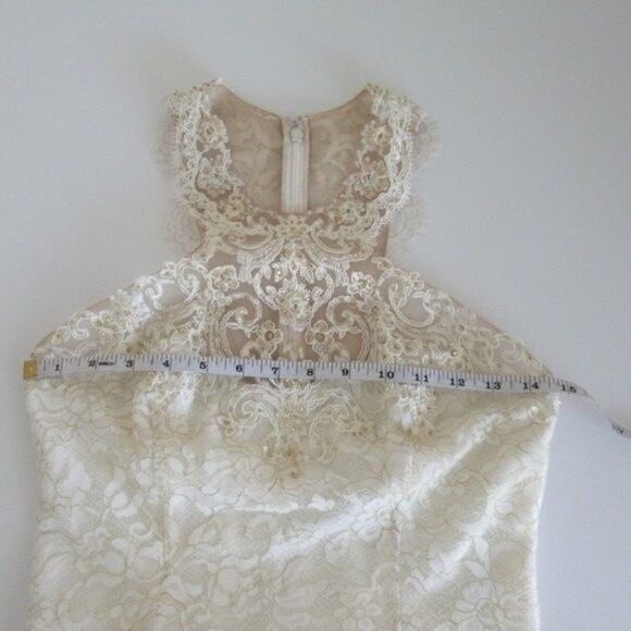 Marchesa Notte Ivory Lace Dress - Picture 9 of 13